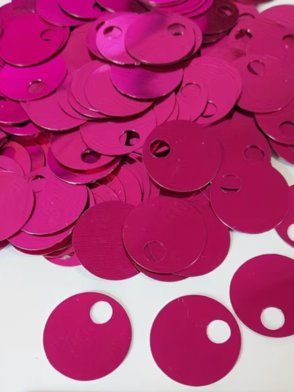 Hot Pink Round Sequins for Party Decor, Crafts, Home Decor, Clothes 100 Pieces